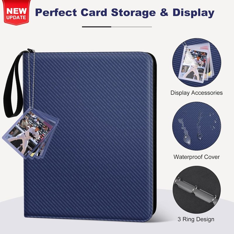 Dark Blue & Black 720 Pocket Card Binder Set | Durable Storage for Trading Cards