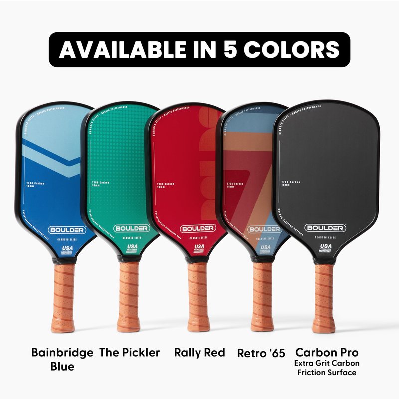 Boulder Pickleball Paddle - USAPA Approved - T700 Carbon Fiber Surface with Honeycomb Polymer Core - for Men Women Kids (Red)