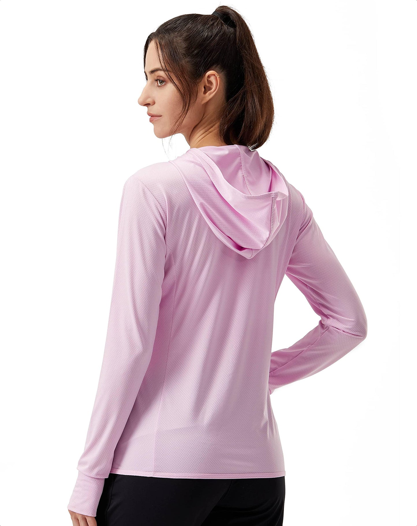 Soothfeel Women's UPF 50+ Sun Protection Hoodie Jacket Lightweight Long Sleeve Sun Shirt for Women with Pocket Hiking Outdoor