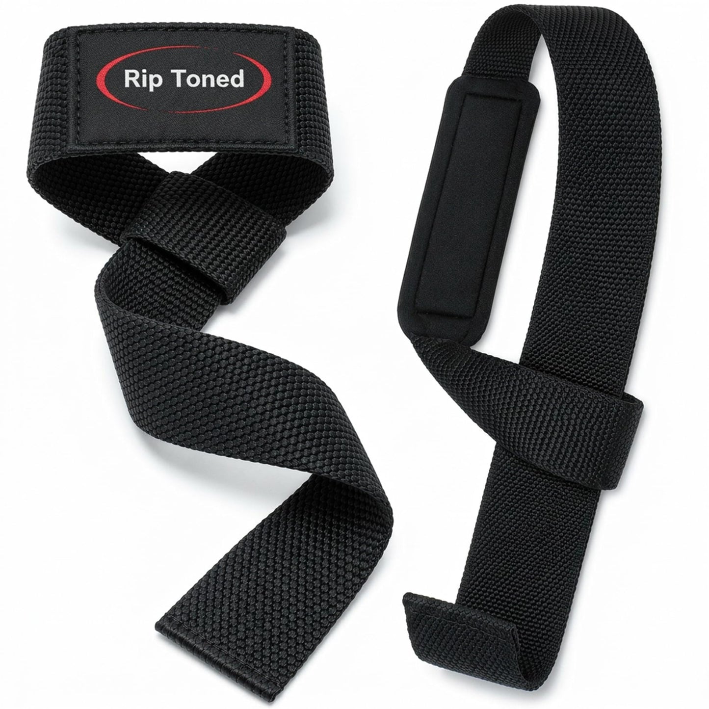 Rip Toned Lasso Lifting Straps for Weightlifting, 23¼" Padded, All-Black
