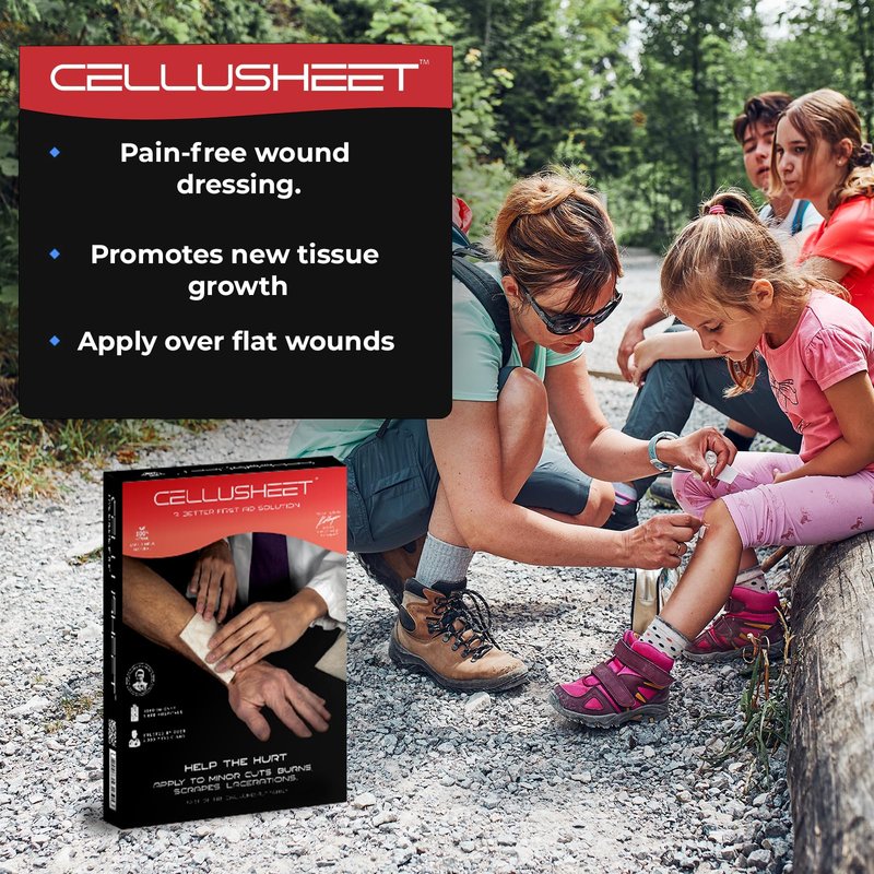 Celluheal Cellusheet Wound Care Collagen Dressing - 5 Pack 2x2 Inch (2x2 Inch Sheet)