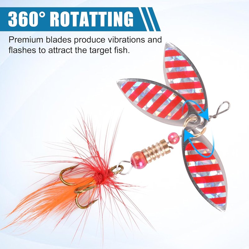Fishing Lures Kit - Rooster Tail Spinner Baits for Bass, Trout & Pike | Hard Bait Crankbaits