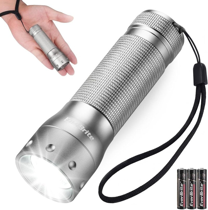 Mini LED Flashlight - Zoomable Handheld Light with 3 Modes | Perfect for Camping, Emergency, Home Use - Grey