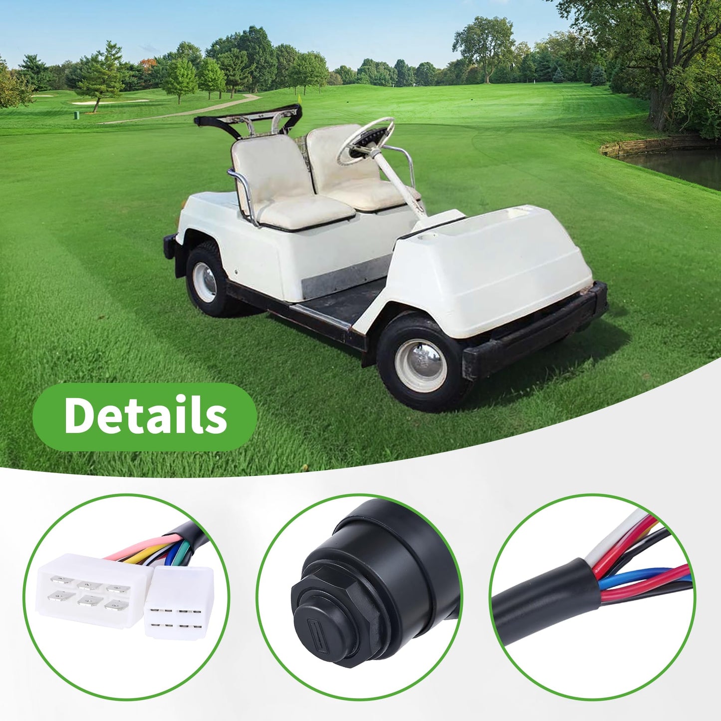 10L0L Golf Cart Ignition Key Switch Replacement J17-82508-20 for Yamaha G1 Gas 2 Cycle Golf Cart 1979-1989