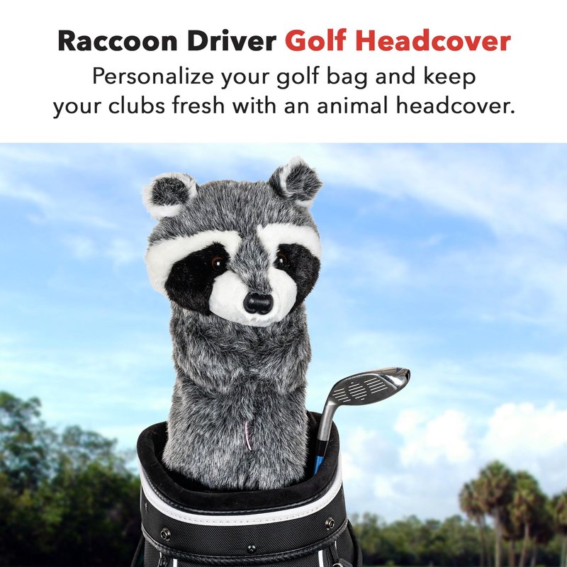 Daphne's Headcovers Raccoon Driver Headcover | Funny Golf Club Covers | Golf Head Covers for Drivers | Stylish Golf Club Head Covers | Golf Driver Covers | Men’s & Women’s Driver Headcover