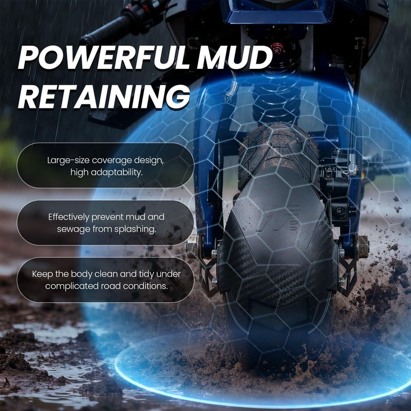Universal Mudguard Compatible with VSETT 10+ MUKUTA 10 Zero 10X KAABO Mantis 10-Inch Electric Scooter Compatible withFender Wheel Cover Tyre Wing Mud Guard(1 Piece)1