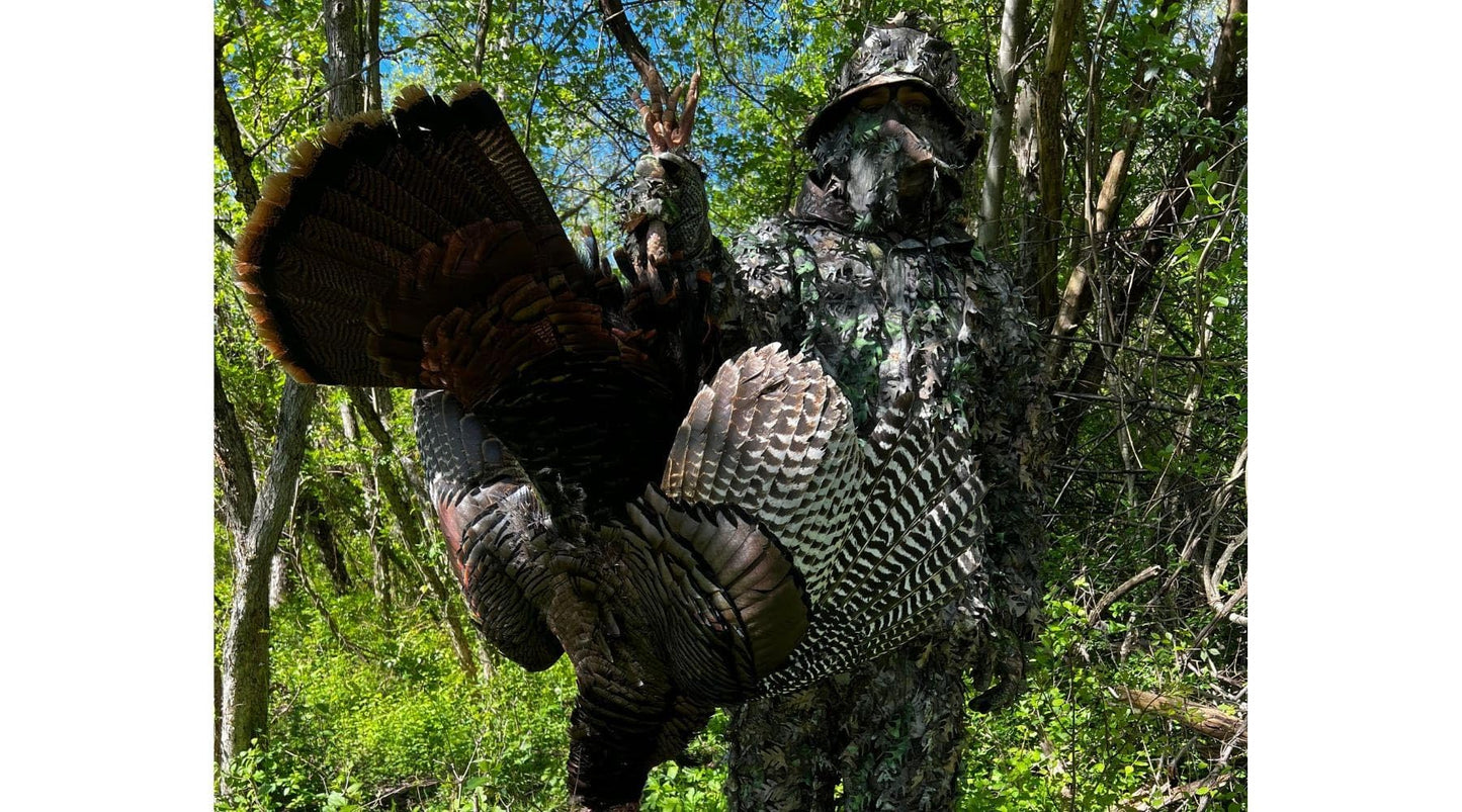 QuikCamo Men’s Mossy Oak Greenleaf 3D Leafy Camo Bucket Hat with Built-In Face Mask for Turkey Hunting - Adjustable Size