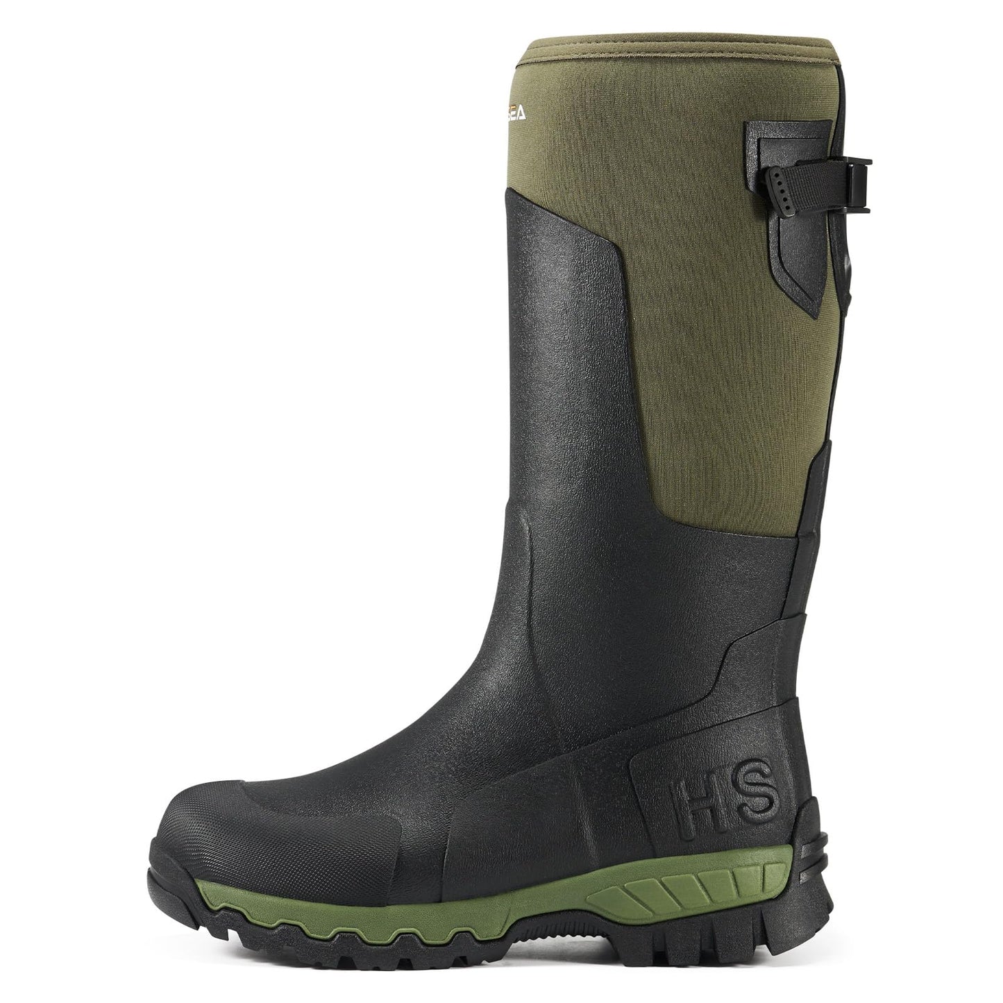 HISEA Men's Tall Boot with Arctic Ice Grip, Waterproof Rubber Rain Boots, Insulated Neoprene Warm Mud Boots for Outdoor Work Hunting