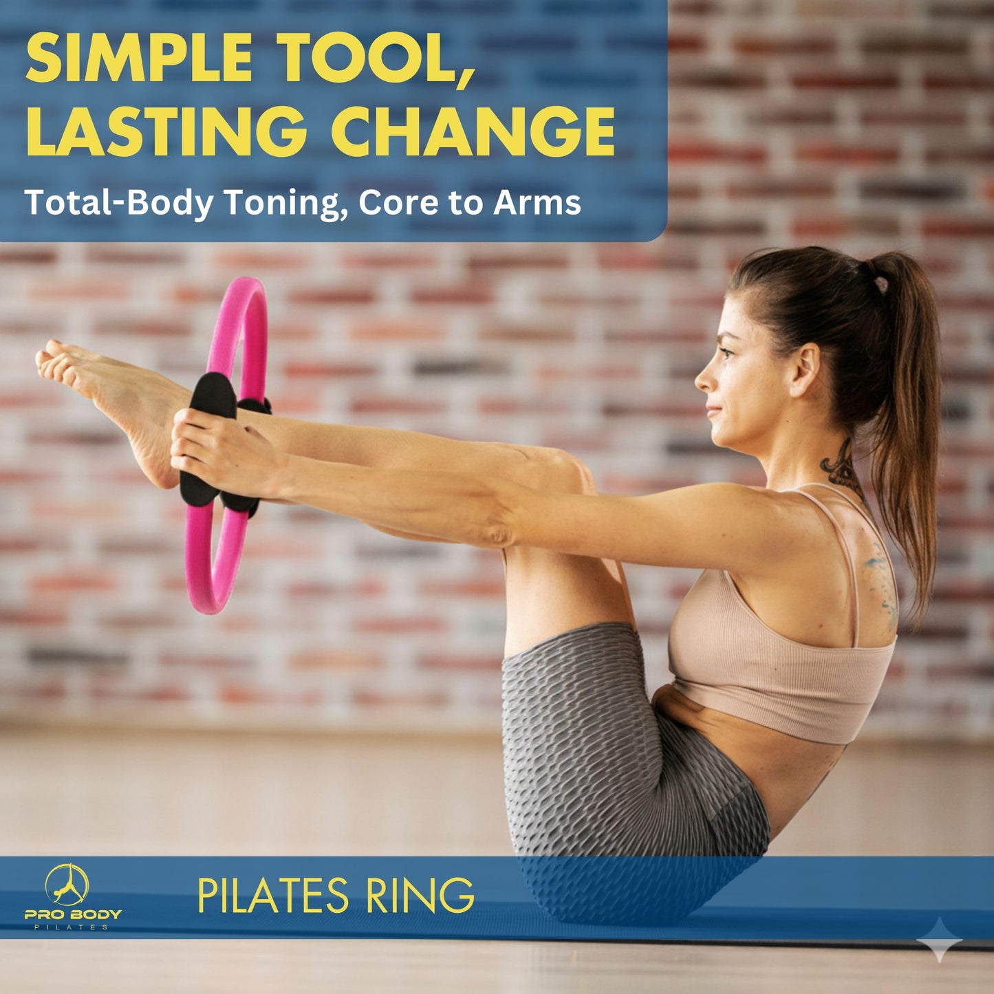 ProBody Pilates Circle - 14 Inch Magic Circle Pilates Ring (Pink)