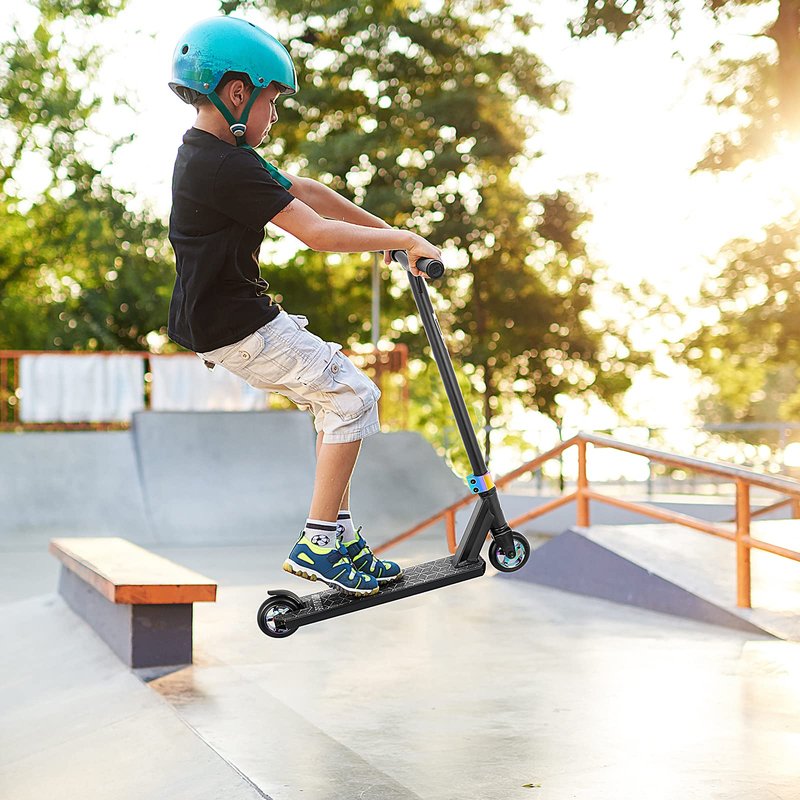V2 Pro Trick Scooters, Stunt Scooter for Kids Ages 6-12 Years and Teens - Complete Beginner and Intermediate Freestyle BMX Scooter (Neo)