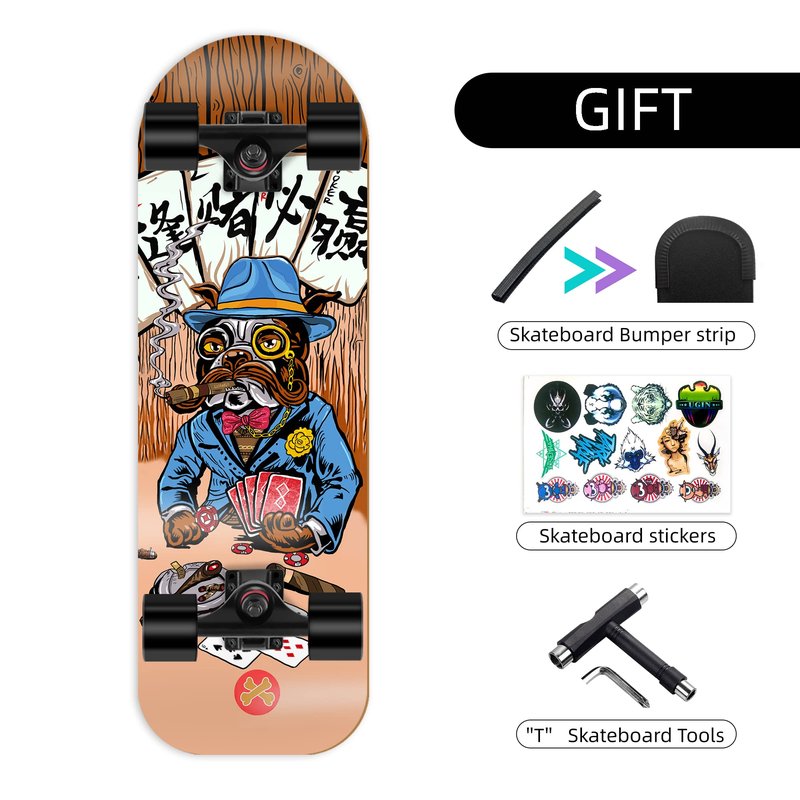 LOSENKA Pet Skateboard Complete Designed for Dogs and Pets (French Bulldog)