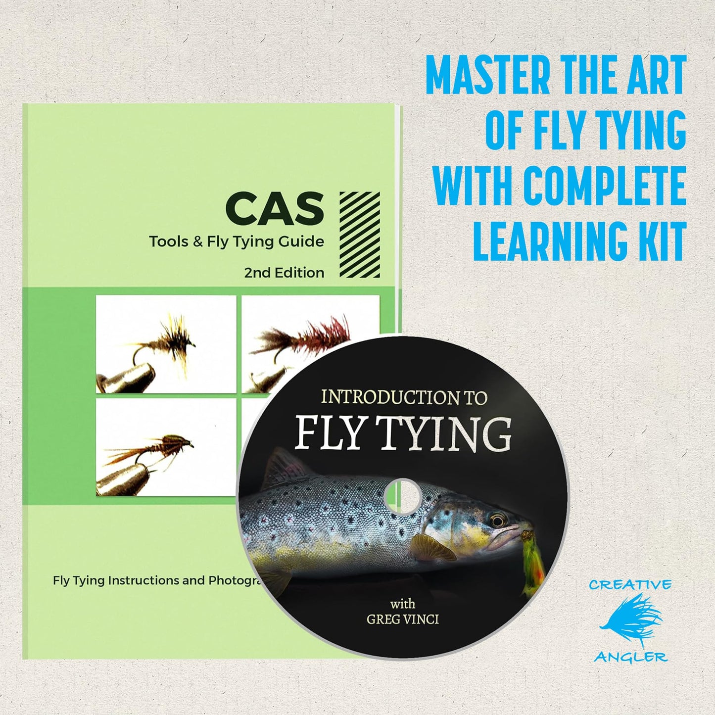 CREATIVE ANGLER Deluxe Fly Tying Kit - Complete Tools Kit, Ideal for Beginners and Pros, Includes Feathers, Vice, Bobbin, Rotary Tool