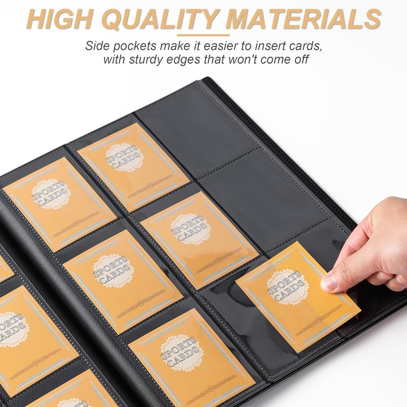 9 Pocket Card Binder - Sturdy Side-Loading Album for YuGiOh, MTG, TCG & Baseball Cards | Black