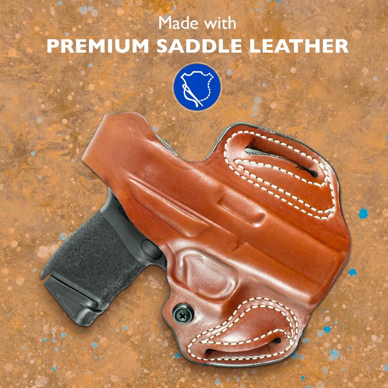Desantis Thumb Break Mini Slide Holster, Outside The Waistband Gun Holster, Fits Glock 43, Glock 43X, and Glock 48, Adjustable Tension Device, Right-Hand Draw, Tan