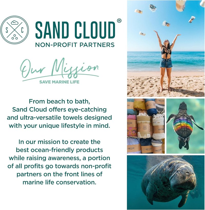 Turkish Beach Towel - Sand Resistant & Quick Dry - 100% Organic Cotton | Mandala Sea Turtle Green