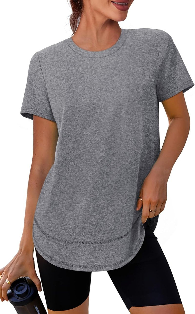 Womens Workout Tops - UPF 50+ Sun Protection Short Sleeve Shirts | Quick Dry Hiking & Running S-3XL