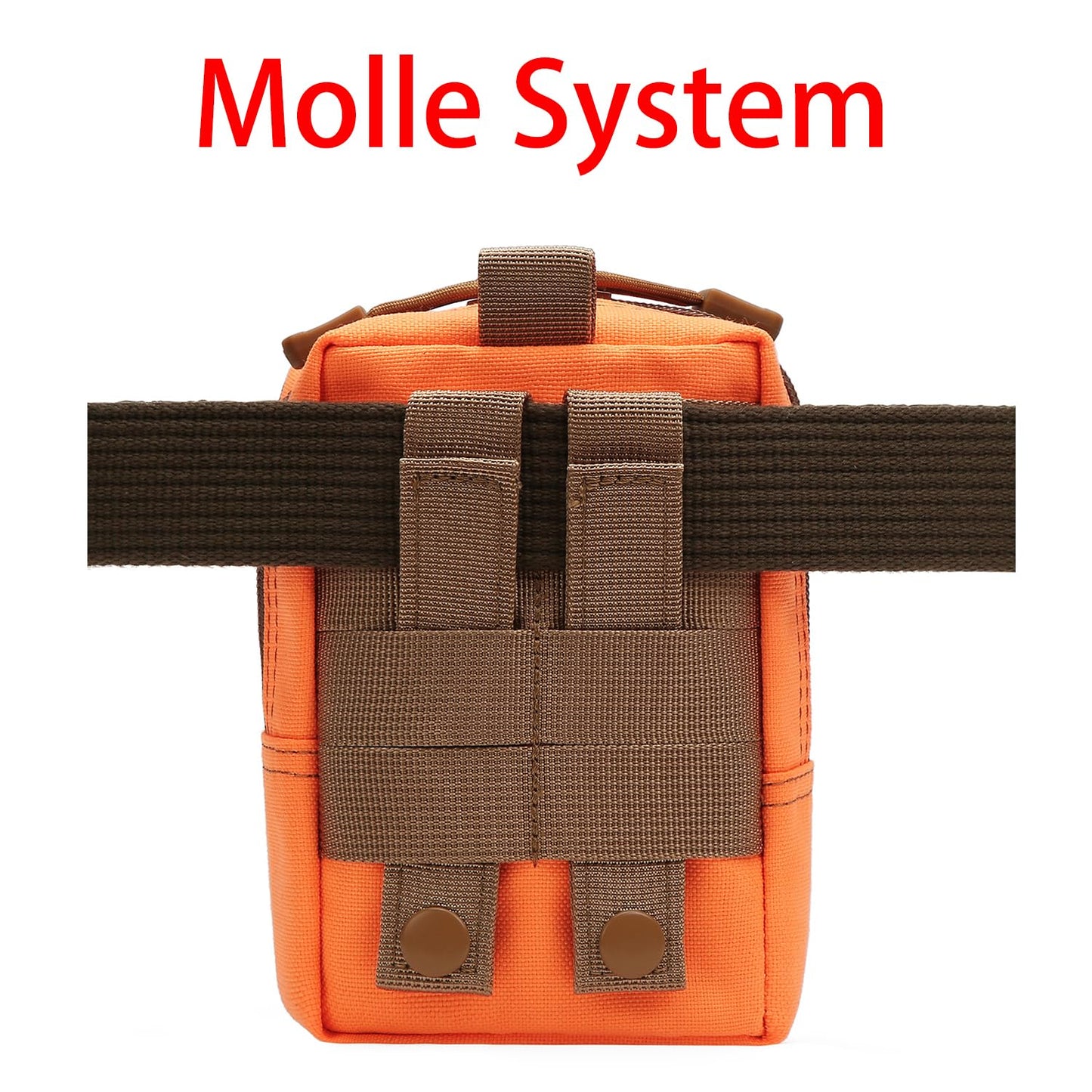 2 Pack Molle Pouches - Tactical Compact Water-Resistant EDC Pouch (Orange)