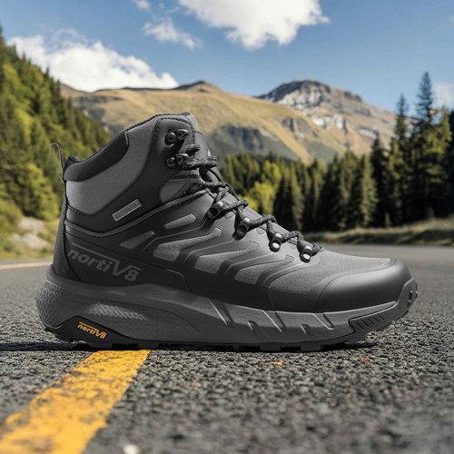 NORTIV 8 Men's Lightweight Hiking Boots Waterproof Breathable Outdoor Trekking Camping Ankle Boots Fern,Size 10,Grey/Black,NMUMHB2502