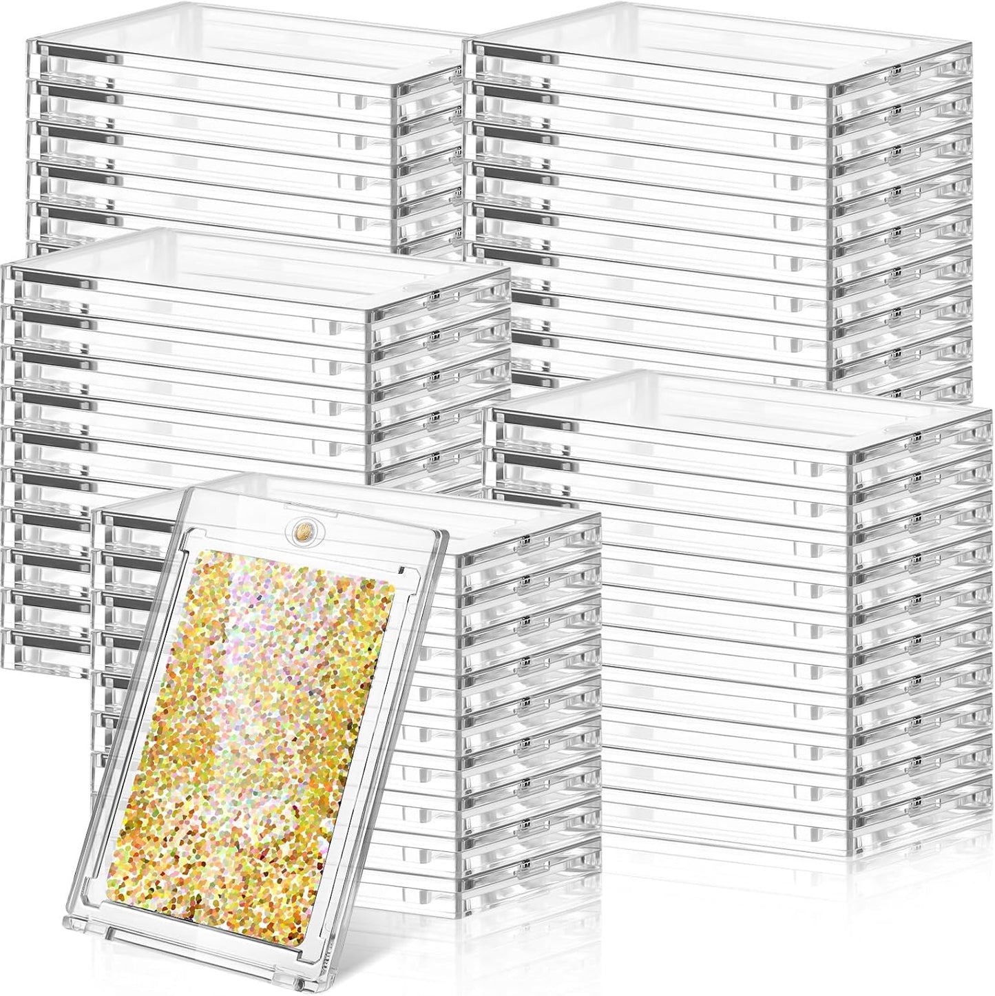 Magnetic Card Holder - 60 Pcs 100 Pt Clear Protectors for Baseball, Football & Hockey Cards