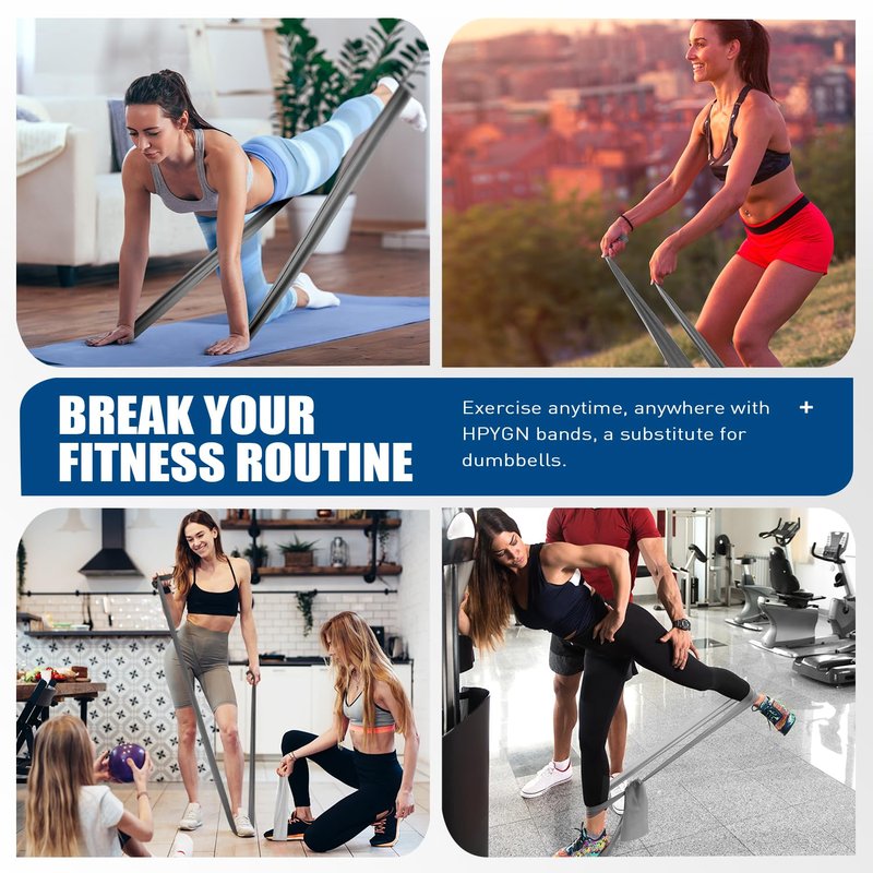 HPYGN Exercise Bands for Physical Therapy, Resistance Bands for Working Out Women and Men, Stretching Yoga Strap for Upper & Lower Body, Workouts & Rehab at Home Physical Therapy Bands