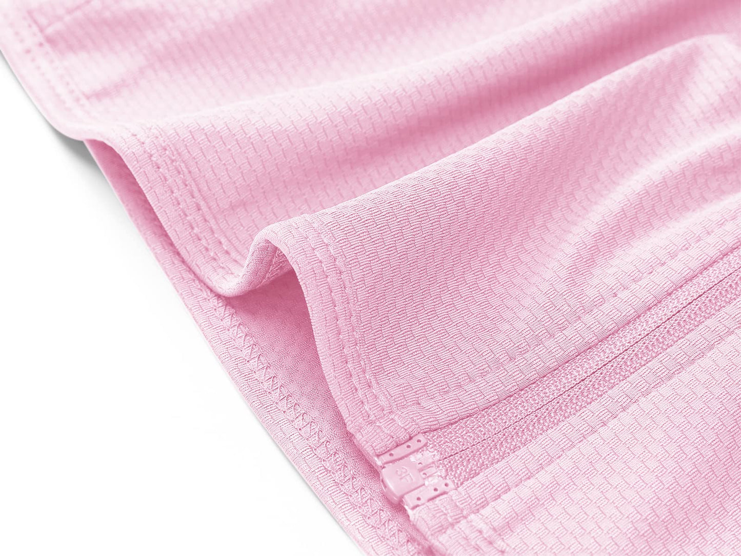 MAGCOMSEN Women's Zip Up Lightweight Long Sleeve Jacket UV Sun Protection Quick Dry Active Shirts Jacket with Zipper Pockets Light Pink L
