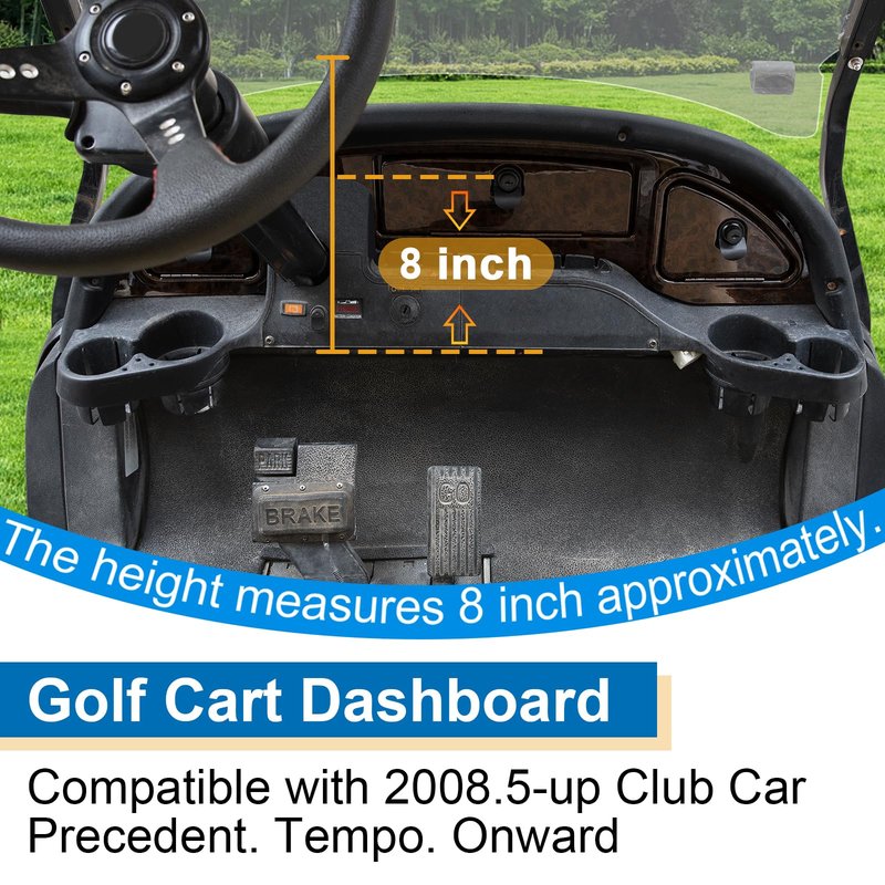 Orle Oko Golf Cart Dash Cover - Compatible with 2008.5-up Club Car Precedent, Tempo, Onward - 3-Door Golf Cart Dashboard, Wood Grain