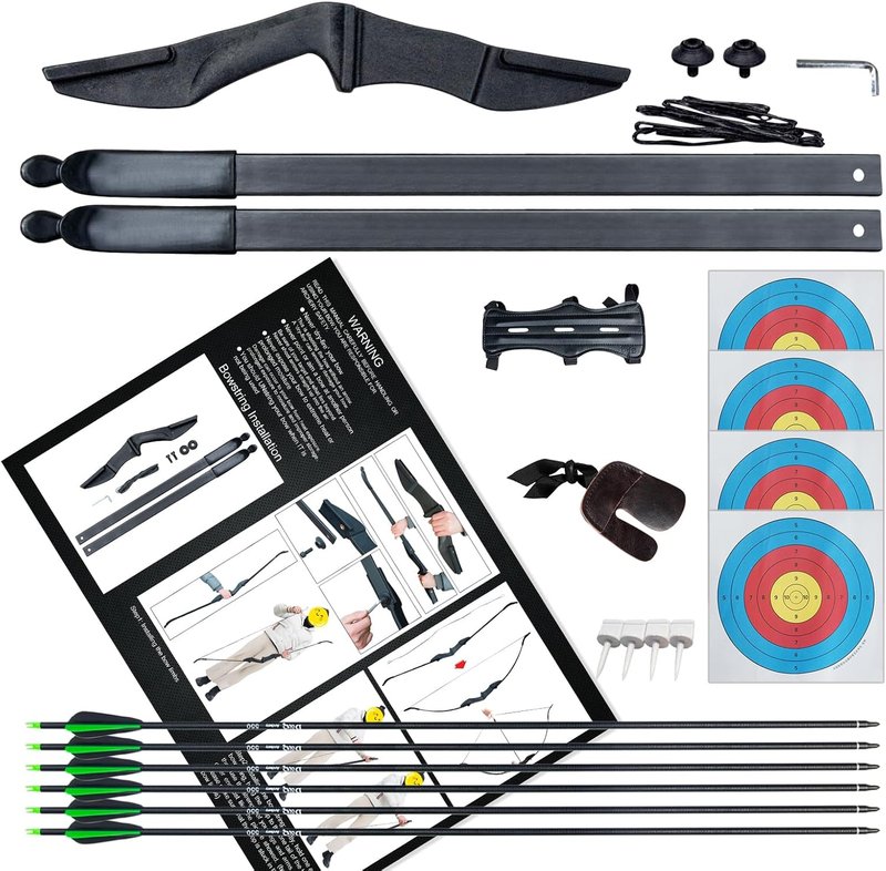 Archery Bow and Arrow Set for Adults & Teens - Takedown Recurve Bow 20-40lbs | Left & Right Handed for Outdoor Practice