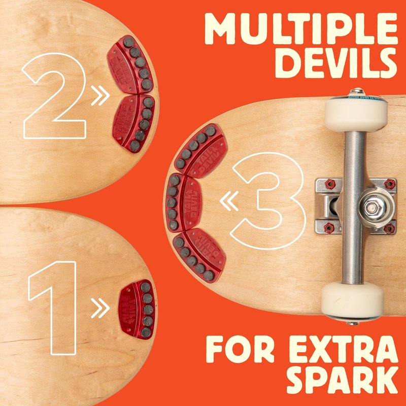 Tail Devil Skateboard Spark Plate - Sparks for Your Skateboard | Ultimate Skateboarder's Accessory | A Tail Plate Attachment for Cool Sparking Effect (1 Pack)