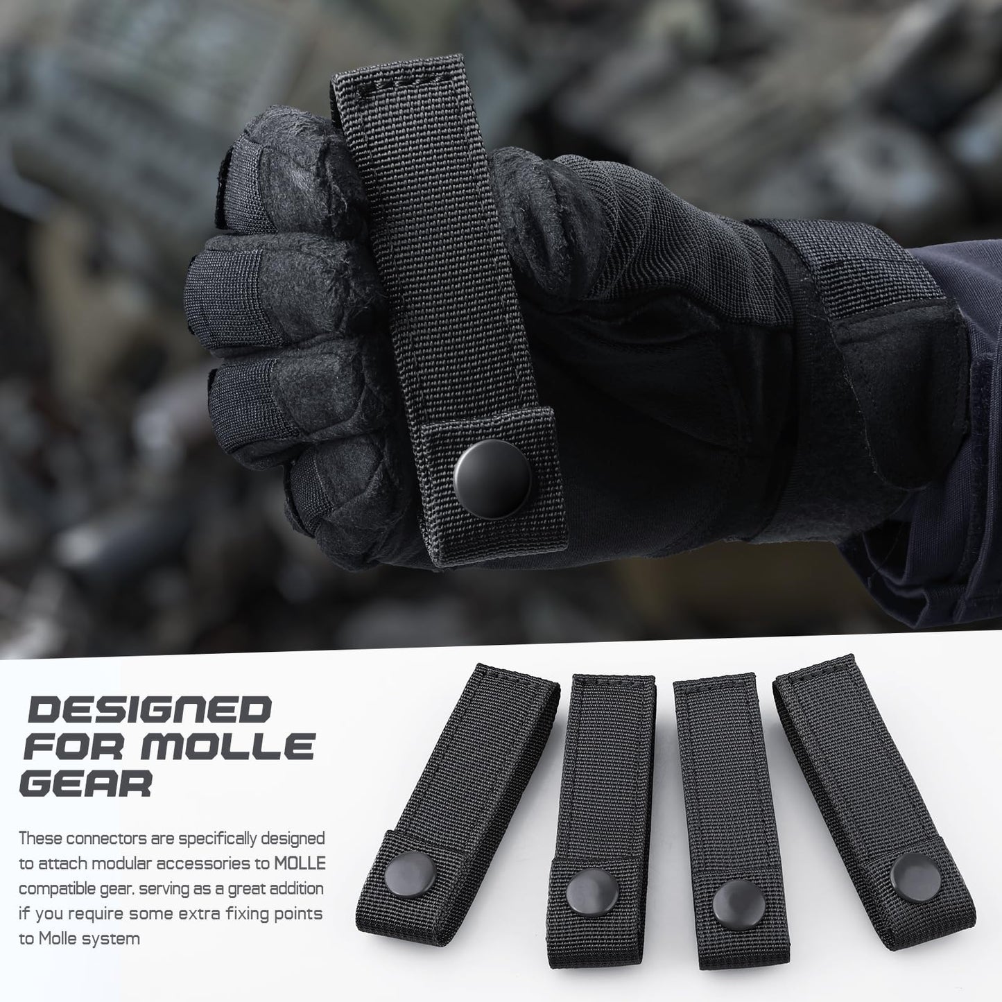WYNEX Molle Straps 4"/6" Accessories for Tactical Pouch Plate Carrier, 4Pcs