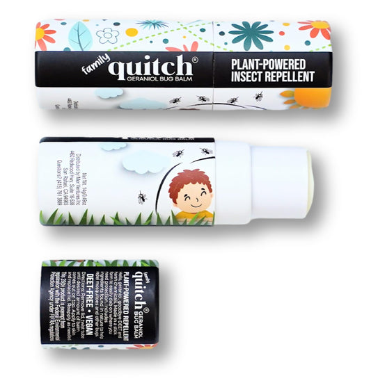 Quitch Geraniol Bug Balm, Bug Spray Alternative Travel Size Repellent, DEET Free Mosquito Shield for Kids, Natural Travel Size Mosquito Repellent Wipes Alternative Balm for Babies