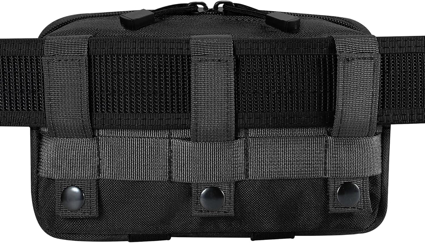 Tactical Molle Admin Pouch - Multi-Purpose Tool Bag for Backpacks & Vests | US Flag Patch & Keychain