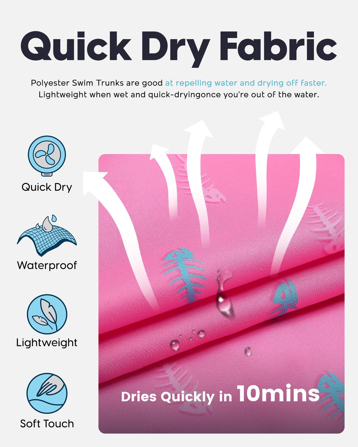 maamgic Mens Swim Trunks Quick Dry Swim Shorts with Mesh Lining Funny Swimwear Bathing Suits 7inch Pink Shark X-Large