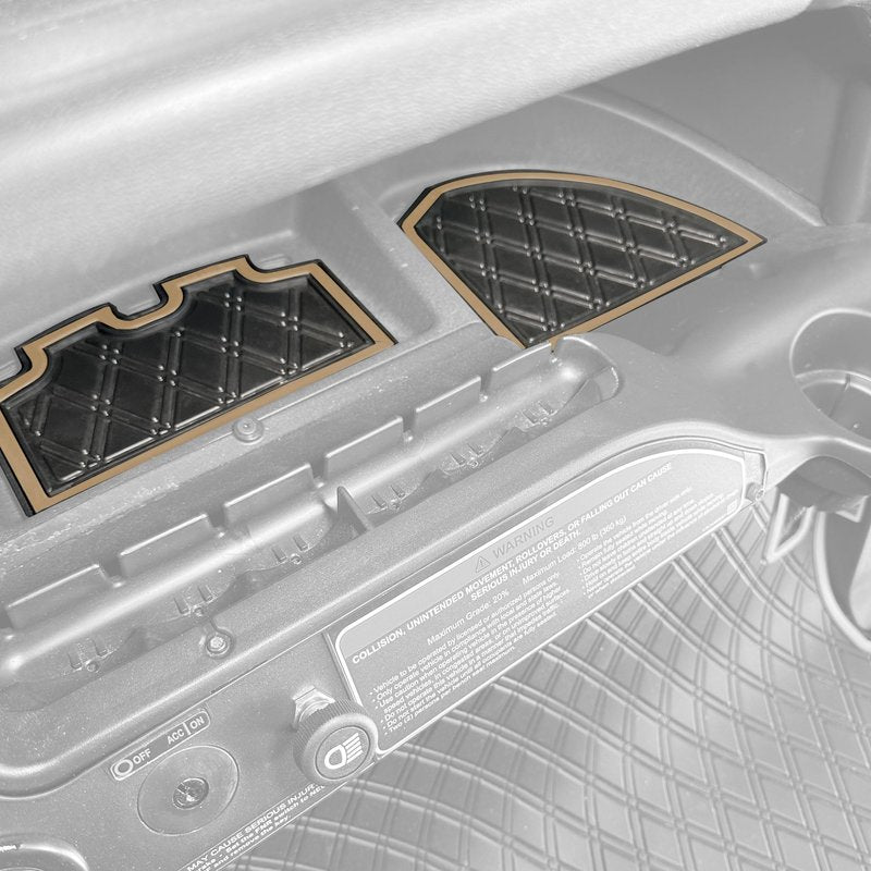 Xtreme Golf Cart Mats Dash Mats and Golf Cart Cubby Inserts Compatible with Club Car Precedent (04-22), Tempo & Onward (17-25), V4L (22-25) Models | Rubber Dashboard Protection Liner - All Black