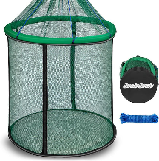 Floating Fish Basket - Extra Large 41/73 Gallons | Fully Foldable Collapsible Mesh Fishing Net Holder