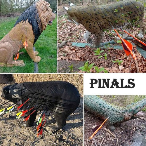 Pinals Archery Traditional Arrows 300 400 500 600 Spine Turkey Feather 32 Inch Carbon Shafts for Recurve Bow Longbow Hunting Targets 12PCS Spine 400