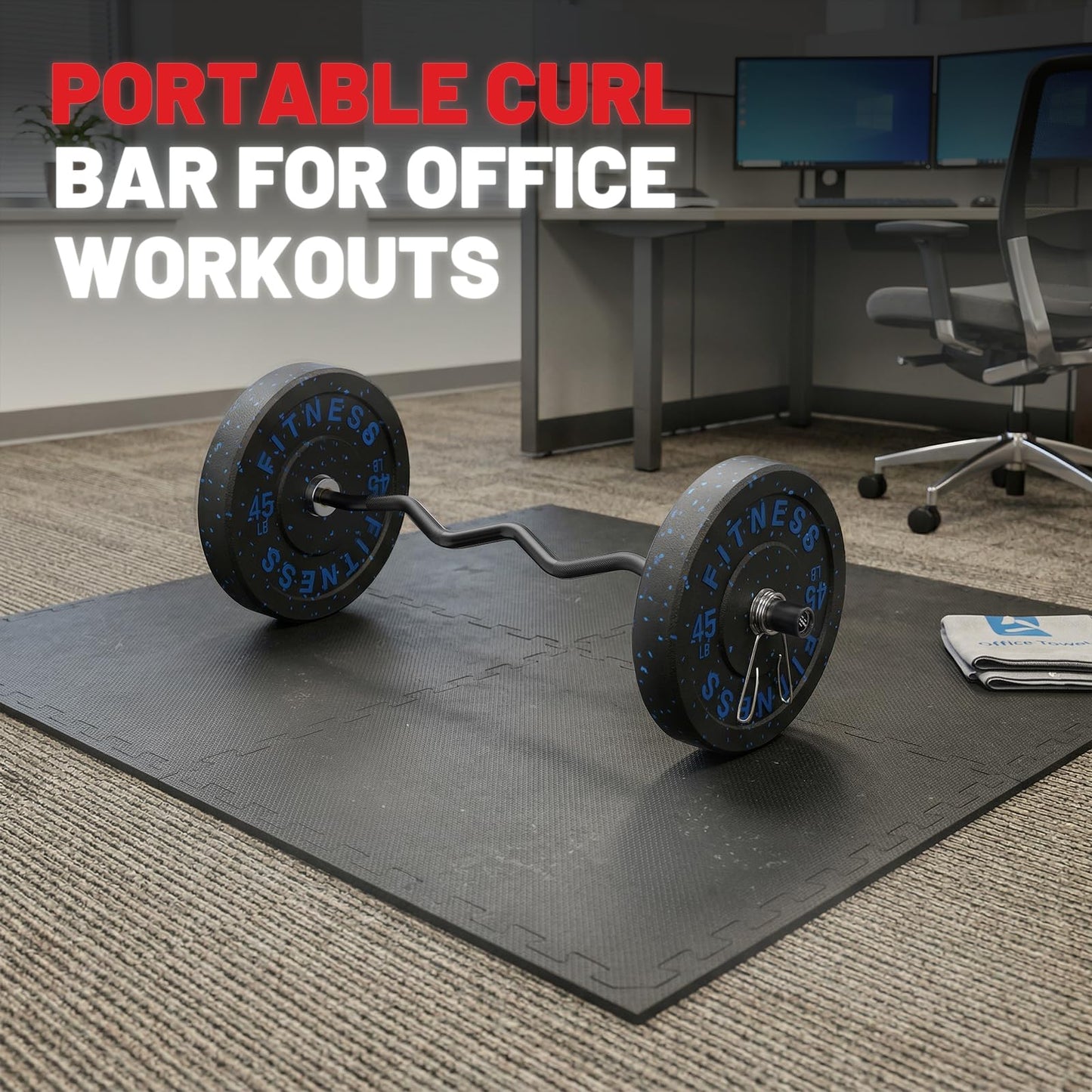 PAPABABE Olympic Barbell, 4ft/4.9ft/6ft/6.2ft Short Barbell for Strength Training and Technique Adjusting, 2 inch Olympic Bar with Volcano Knurling Spin Sleeves Comfortable Grip for Bench Press Curls Deadlifts Home Gym Beginner (4FT Curl Bar)
