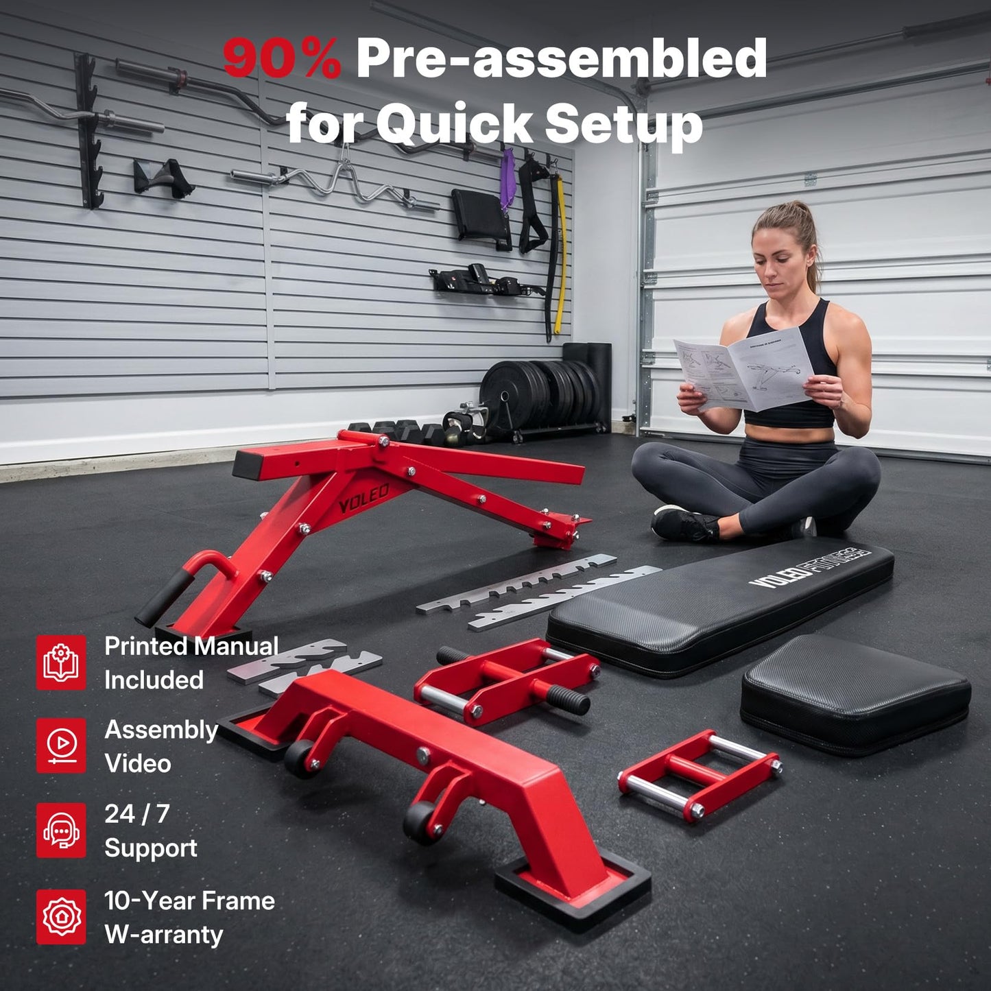 YOLEO Commercial Adjustable Weight Bench, ASTM Certified 2315LB, 8-Gauge Steel Workout Bench, Incline Decline Flat for Gyms