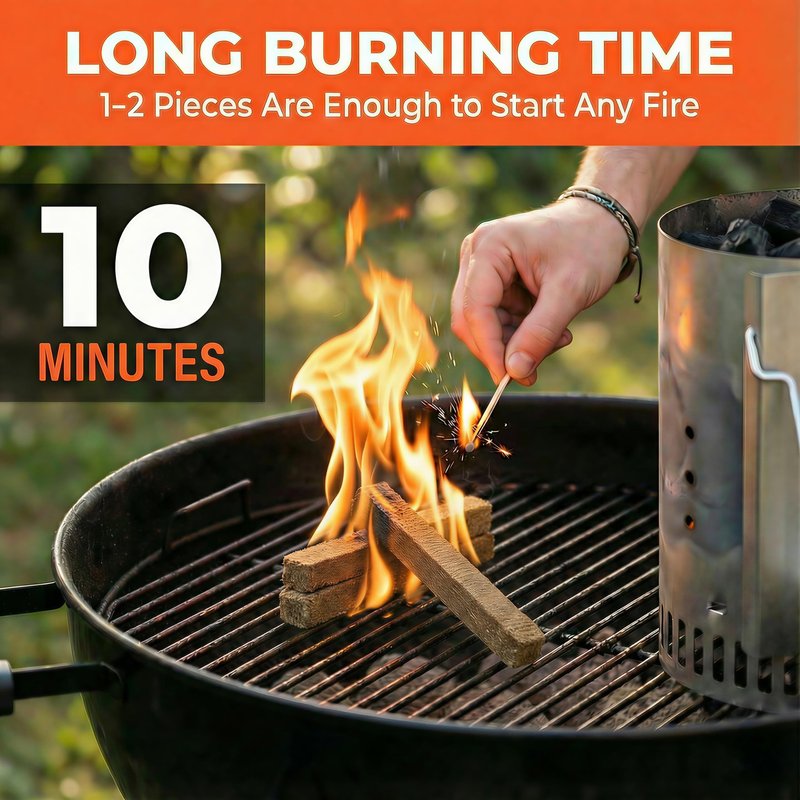Avger Natural Fire Starter for Fireplaces: Quick Start Fire Starters Sticks for Grills Campfires Indoor & Outdoor Firepit BBQ Wood Stove - Odorless Charcoal Firestarter Blocks 60 Count
