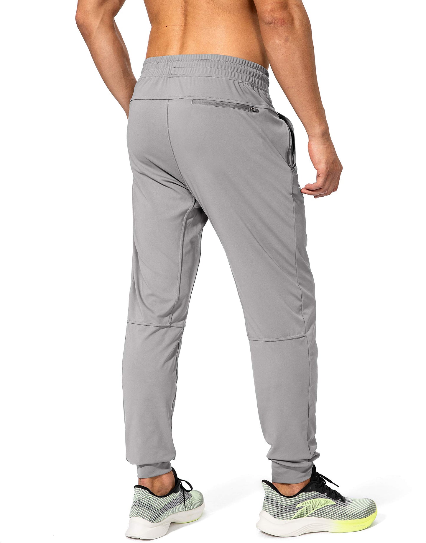 G Gradual Men's Sweatpants with Zipper Pockets Athletic Pants Traning Track Pants Joggers for Men Soccer, Running, Workout(Light Grey,L)