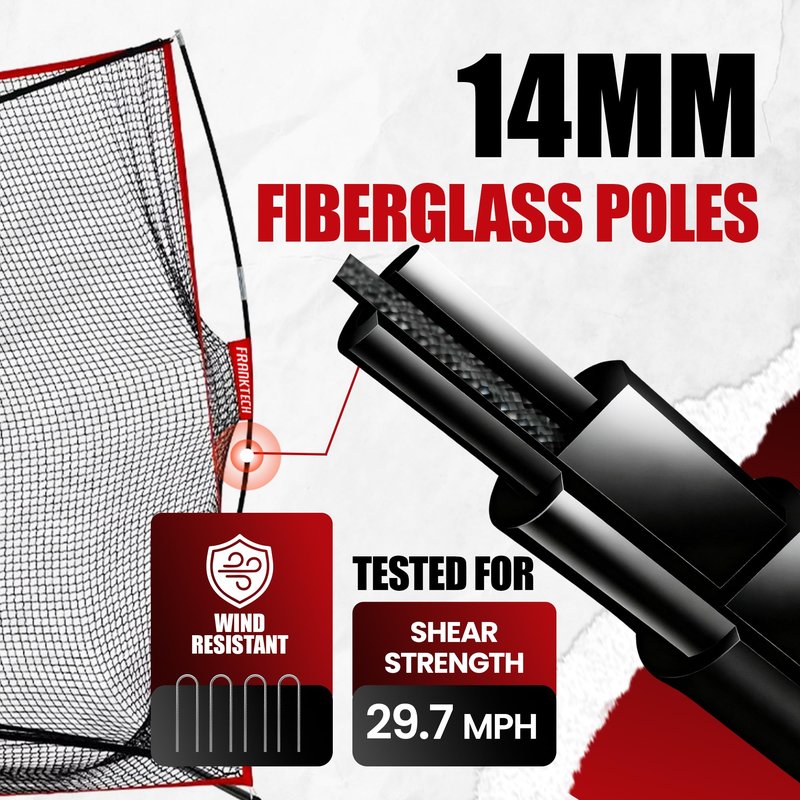 FRANKTECH Golf Net, 10x7ft Heavy Duty Practice Hitting Net for Indoor & Outdoor Backyard Driving, Includes Target, Carry Bag, Balls, Ideal Golf Gifts for Men, Dad, Him