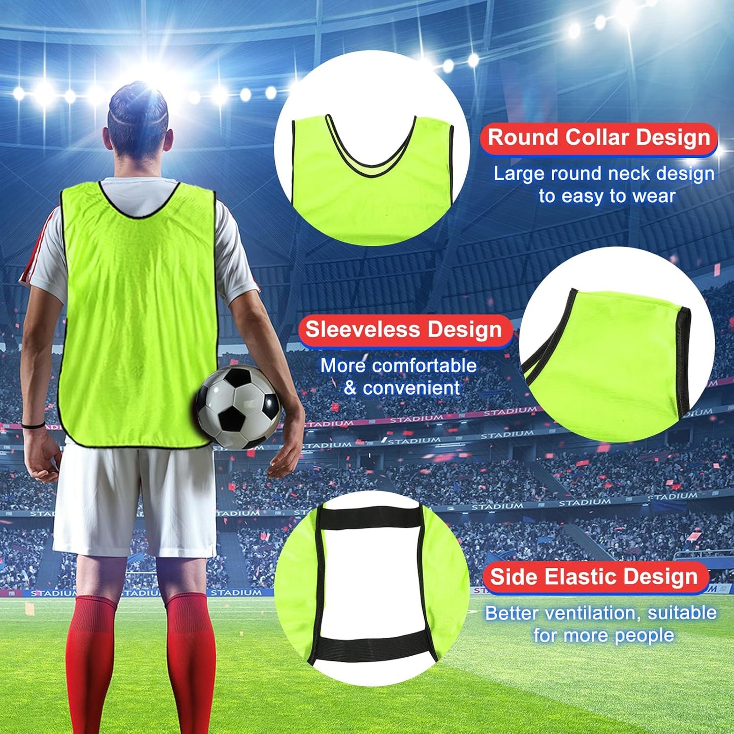 Scrimmage Vest Soccer Pennies | Youth Training Jerseys for Team Sports - Lightweight & Breathable