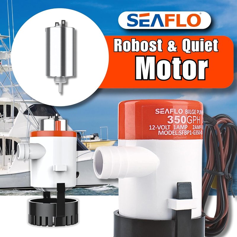 SEAFLO 01 Series 350 GPH Bilge Pump - 12V Marine Submersible with Anti-Airlock Protection | 4-Year Warranty