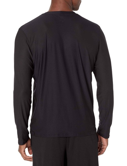 TYR Men's Standard Athletic Performance Workout Airtec Long Sleeve Tee, Black, X-Large