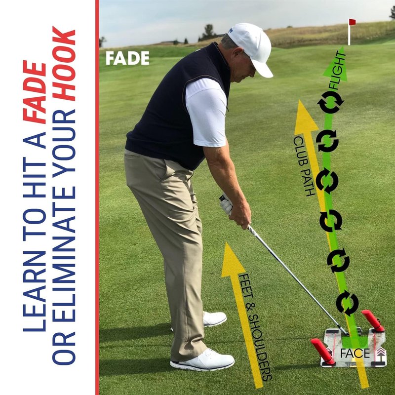 EyeLine Golf Speed Trap - Build Confidence, Improve Your Swing with Slice and Hook Corrector, Swing Trainer, Path Aid, Greater Distance, Made in USA, Polycarbonate Base (Speed Trap 2.0)