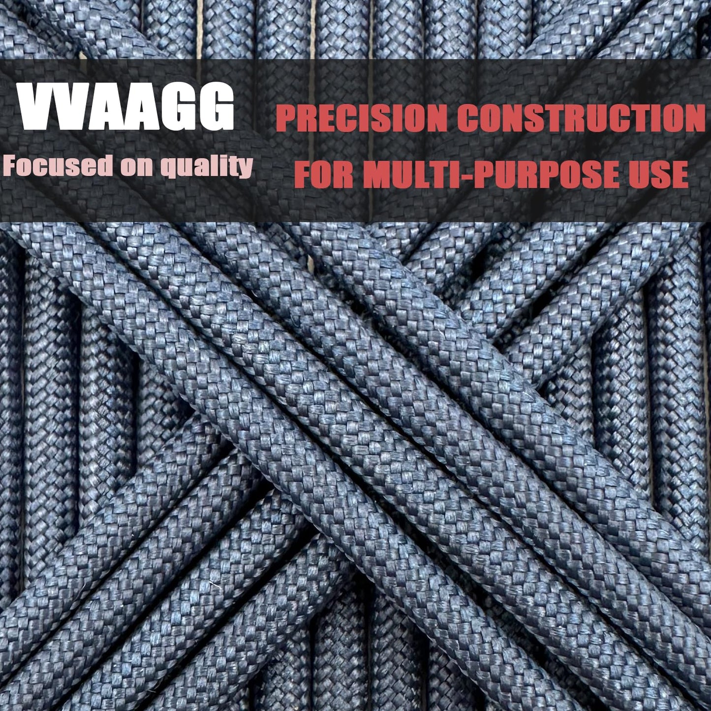 VVAAGG 550 Paracord 100FT - 4mm Lightweight and Durable Camping Rope, Tent Rope, Nylon Cord Rope (Navy Blue)