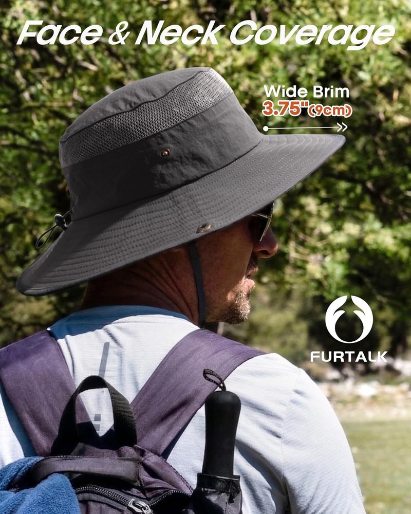 Sun Hats for Men & Women - UPF 80+ Breathable Wide Brim Fishing & Hiking Bucket Hat | Summer UV Protection