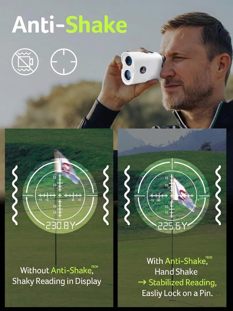 Lunai Golf Rangefinder with Slope | Class 1 Laser Accurate Distance Finder | Rechargeable 600mAh Battery with Type-C | Lightweight Yardage Finder for Golfing Practice & Tournaments