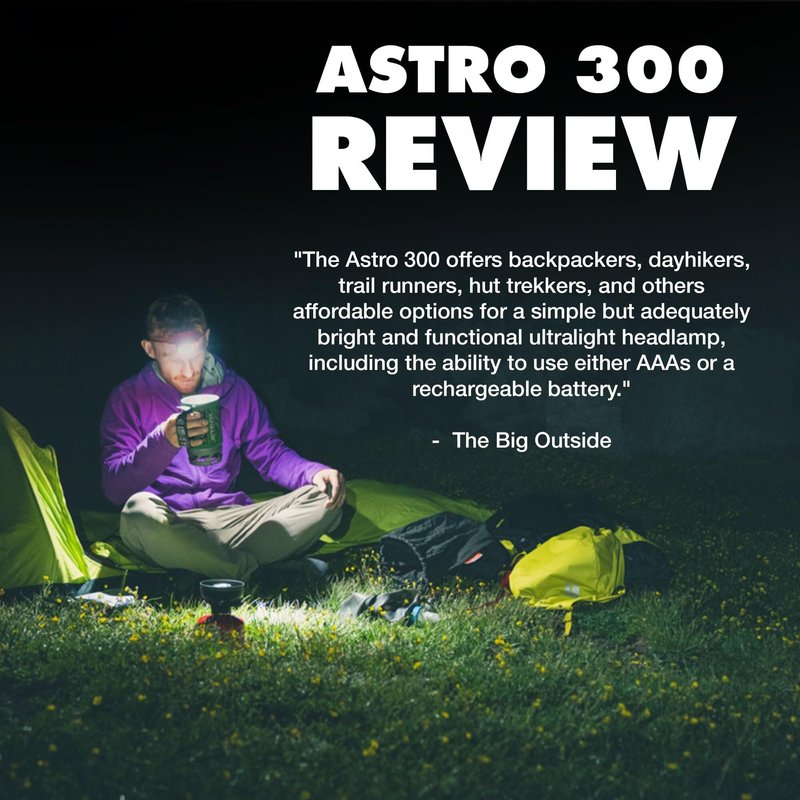 BLACK DIAMOND Astro 300 Headlamp | 300 Lumens Brightness | 3X AAA Battery Operated (Included) | Compact & Lightweight | Ops Black