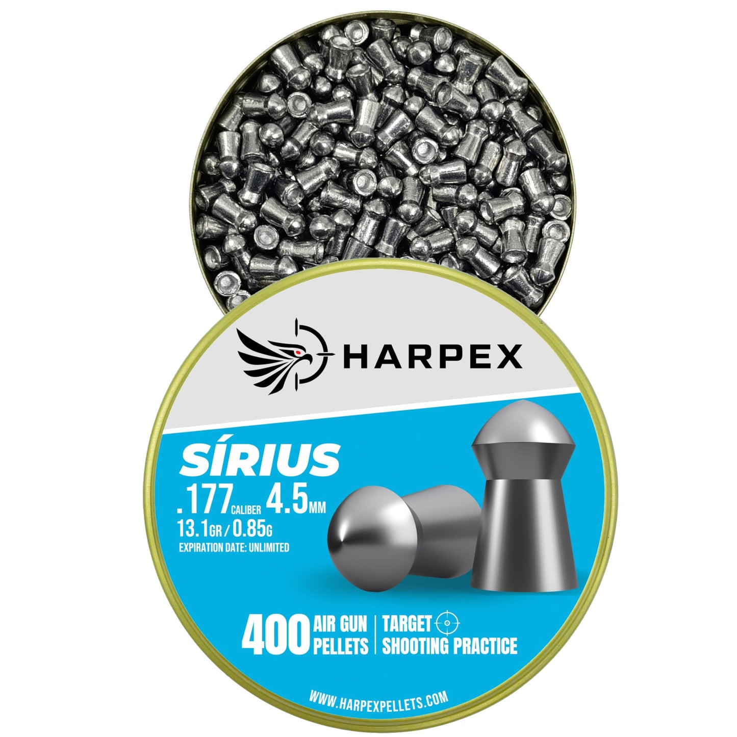 Harpex Sirius .177 Cal Airgun Pellets – 13.1 Grain Domed Design – Precision Lead Pellets for Target Shooting, Practice & Sport – High Accuracy & Consistent Performance – 400 Count