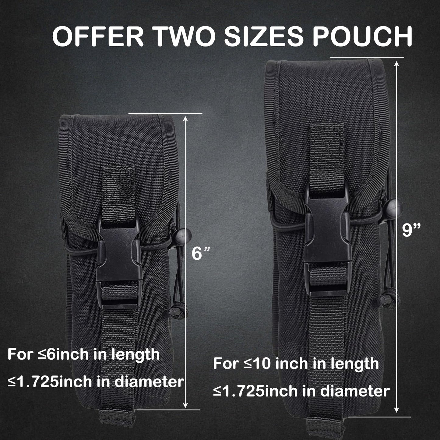 Buraku Hot Suppressor Pouch Heat Insulation Melt Resistant Rifle Pistol Silencer Storage Holster Multi-Purpose Molle Pouch Holder (Black, 9inch)